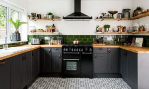 Kitchen interior color in grey