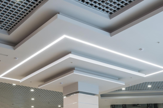 Creative false ceiling with spotlights in Adyar interior design